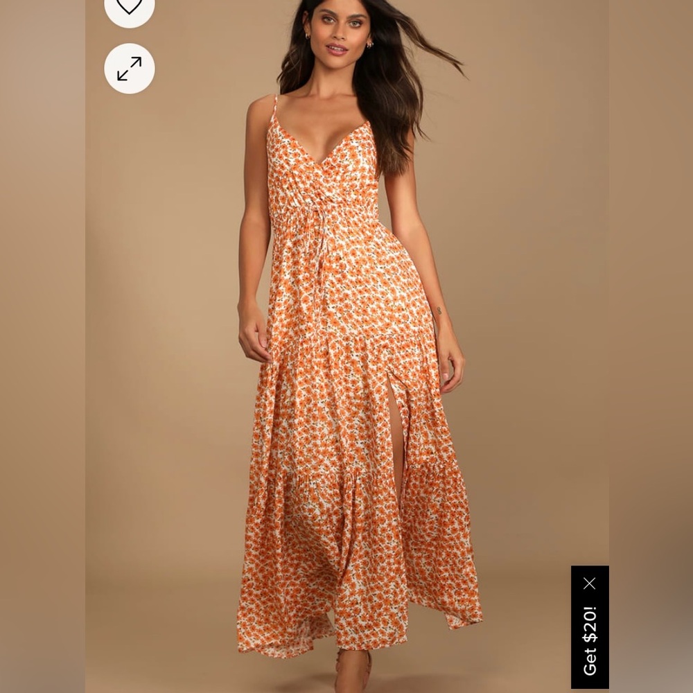 Orange Floral Maxi Dress